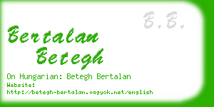 bertalan betegh business card